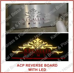 ACP Reverse Vinyl Cutting Flex Board Boards Acrylic SS Steel Golden Copper Brass Letters Sign Signs Boards Aluminium SS Collar Crystal Channel